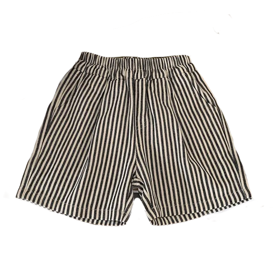 Boys Vintage Striped Patched Pocket Shorts