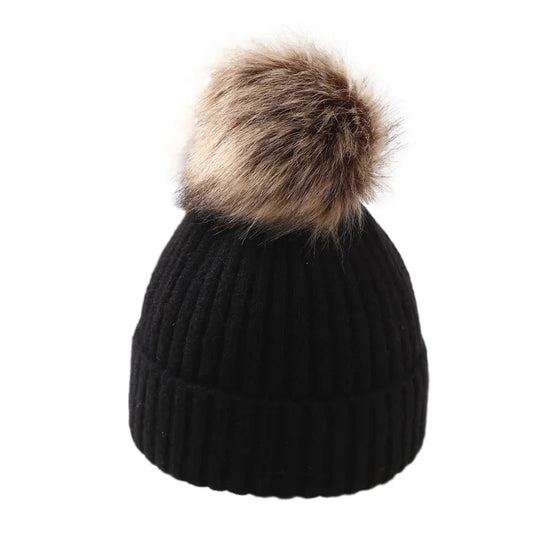 Knitted PomPom Hat