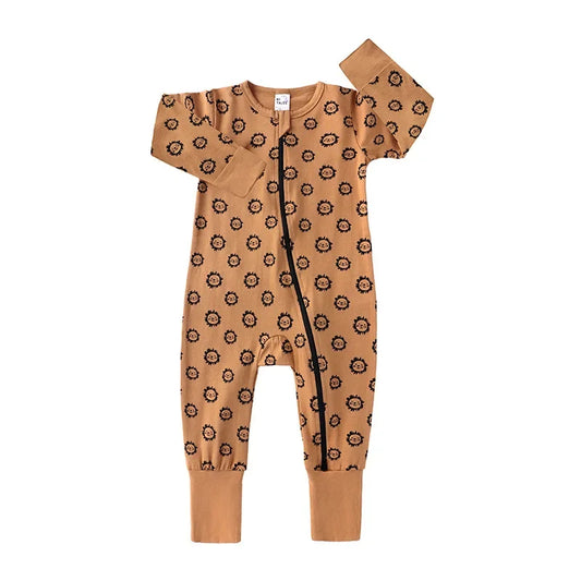 Lion Print Zippered Onsie