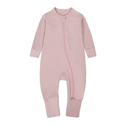 Bamboo Ribbed Onesie - Light Pink