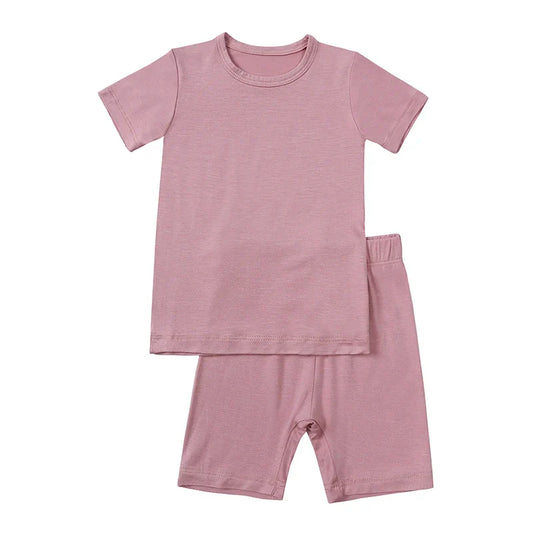 Bamboo Shorts & T-Shirt Lounge Set - Blush