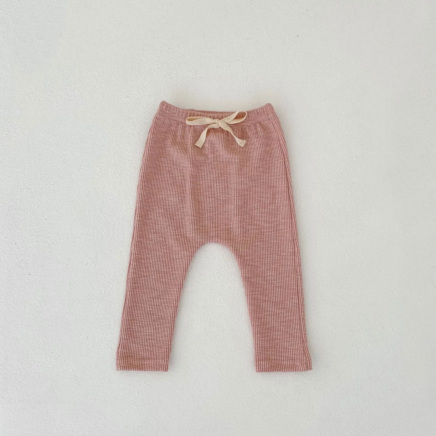 Stretchy Ribbed Pants in Pink