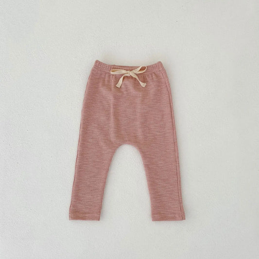 Stretchy Ribbed Pants in Pink