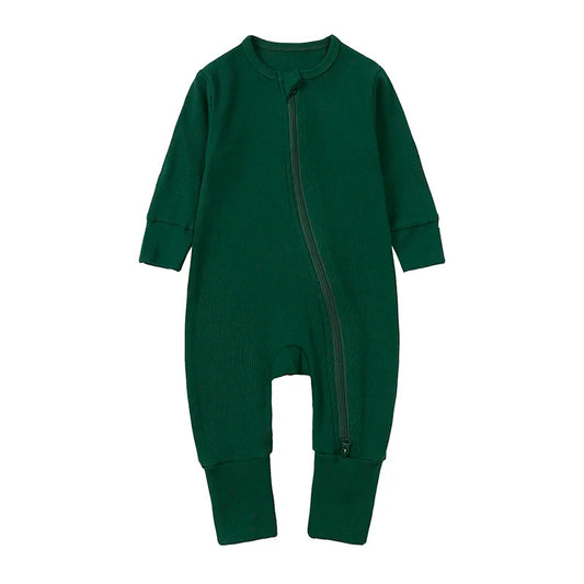 Bamboo Ribbed Onesie - Forest Green