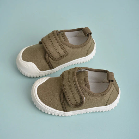 Canvas Velcro Sneaks - Army Green