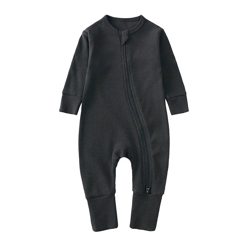 Bamboo Ribbed Onesie - Charcoal