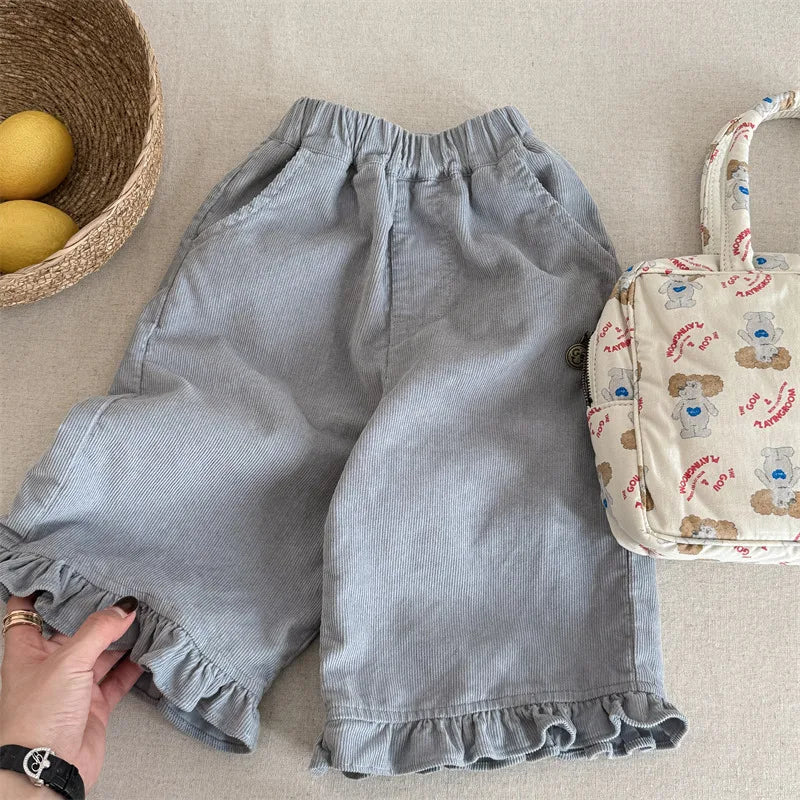 Corduroy Ruffle Cuff Pants