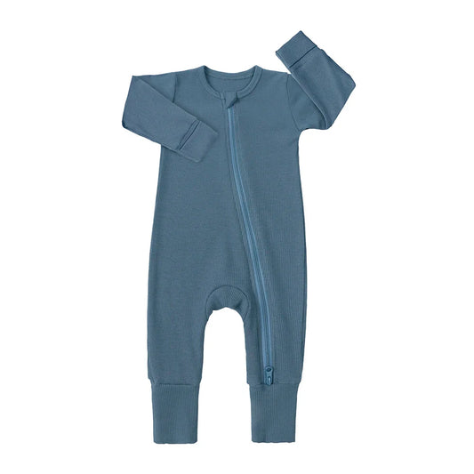 Bamboo Ribbed Onesie - Blue