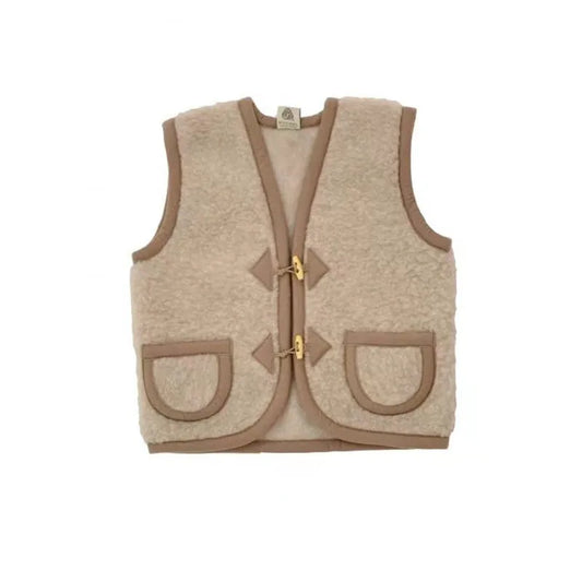 Cozy Wool Knit Vest in Sand