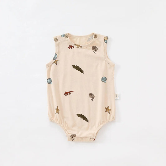 Beach Print Summer Tank Romper