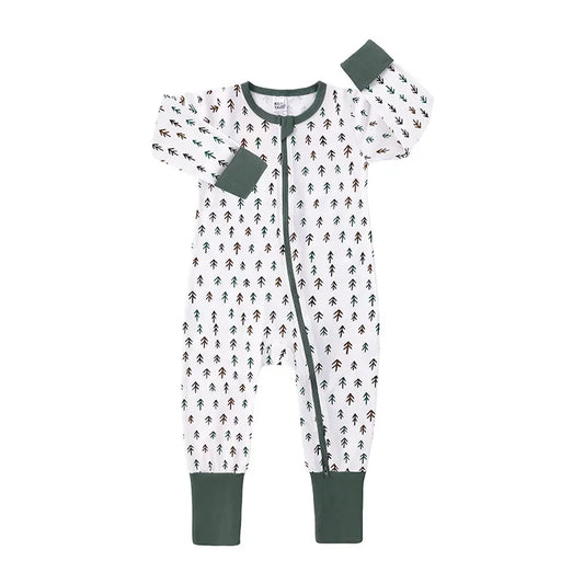 Tree Print Cotton Onesie