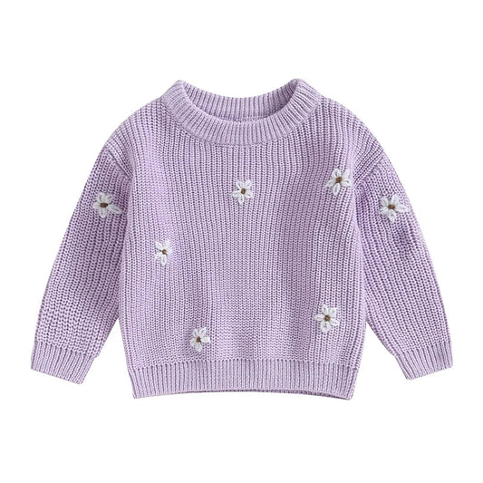 Daisy Knit Embroidered Sweater
