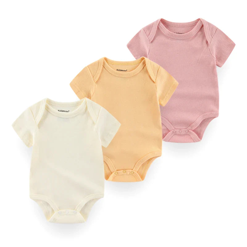 3 Piece Onesie Bundle - Cream, Peach & Pink