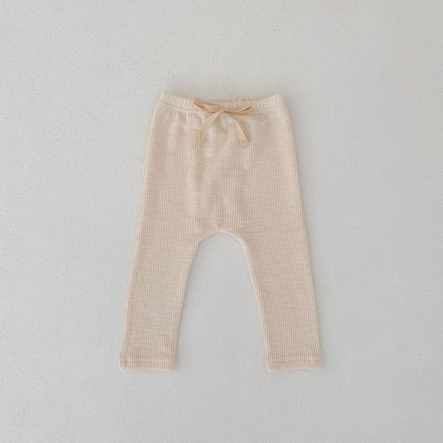 Stretchy Ribbed Pants in Cream