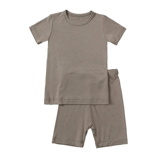Bamboo Shorts & T-Shirt Lounge Set - Charcoal