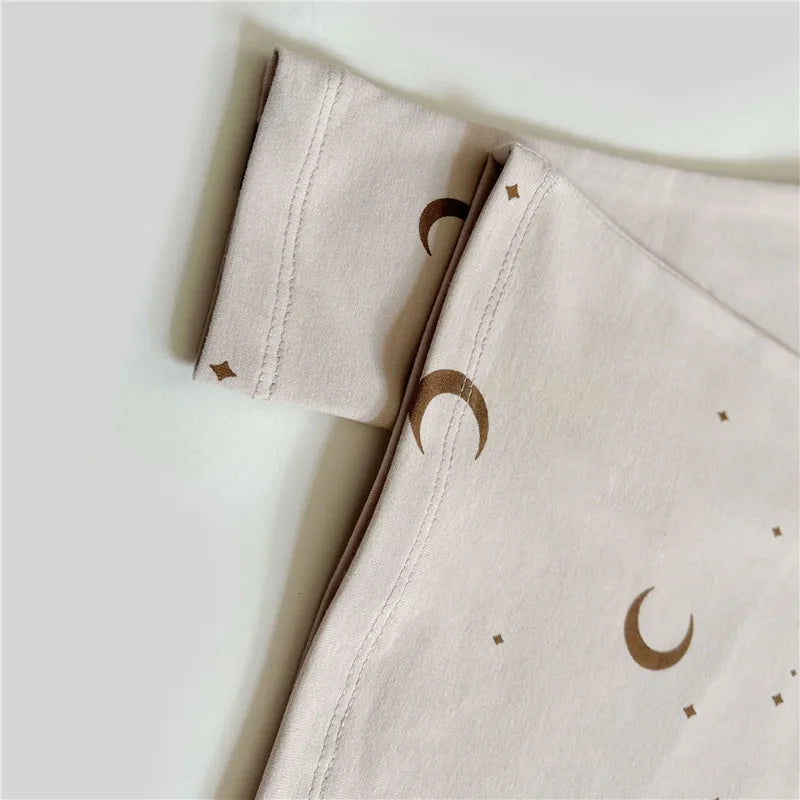 Long Sleeve Pajamas - Moon Print