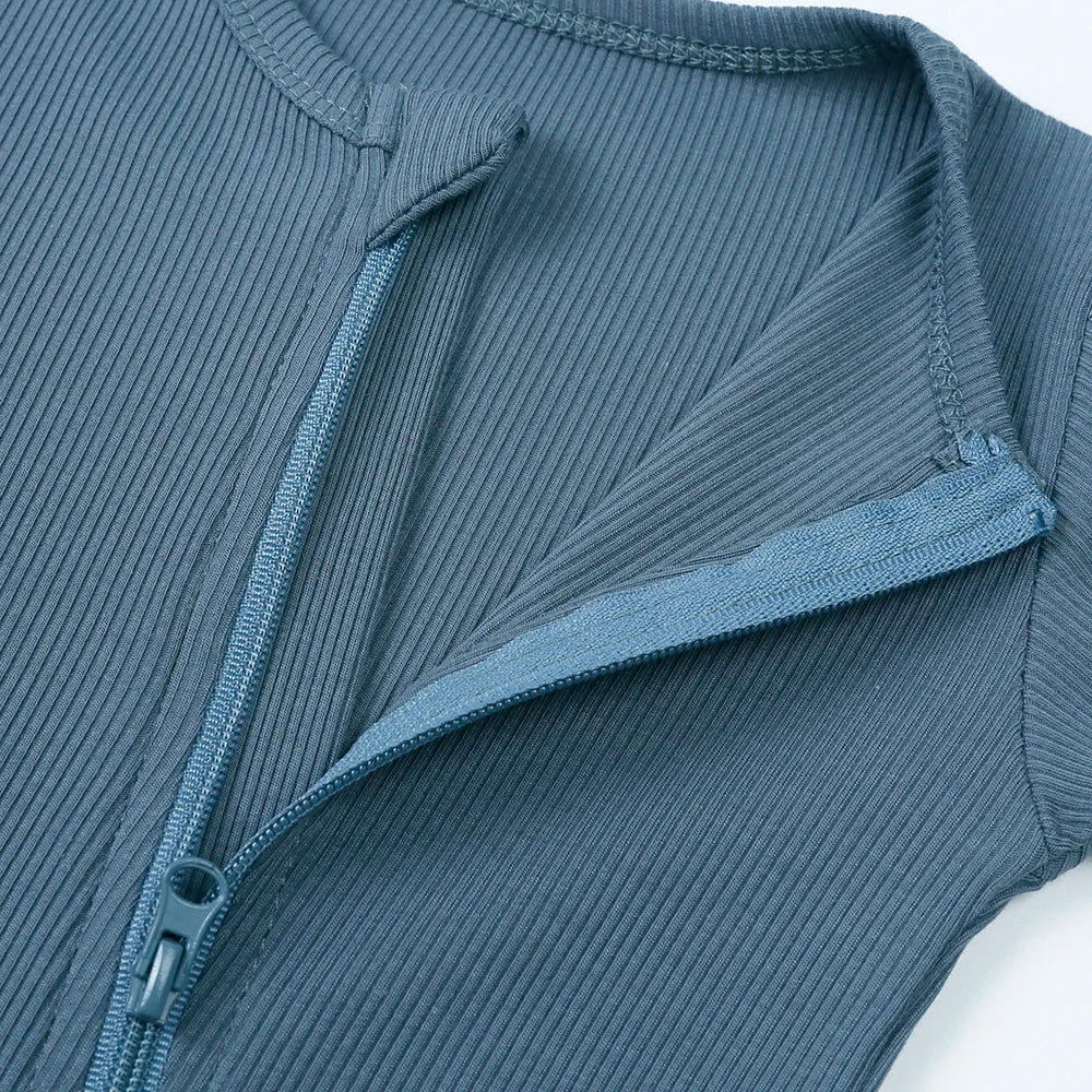 Bamboo Ribbed Onesie - Blue