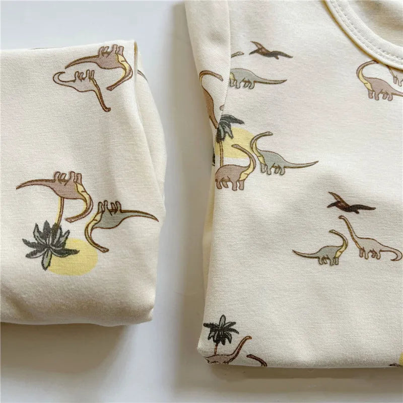 Long Sleeve Pajamas - Dino Print