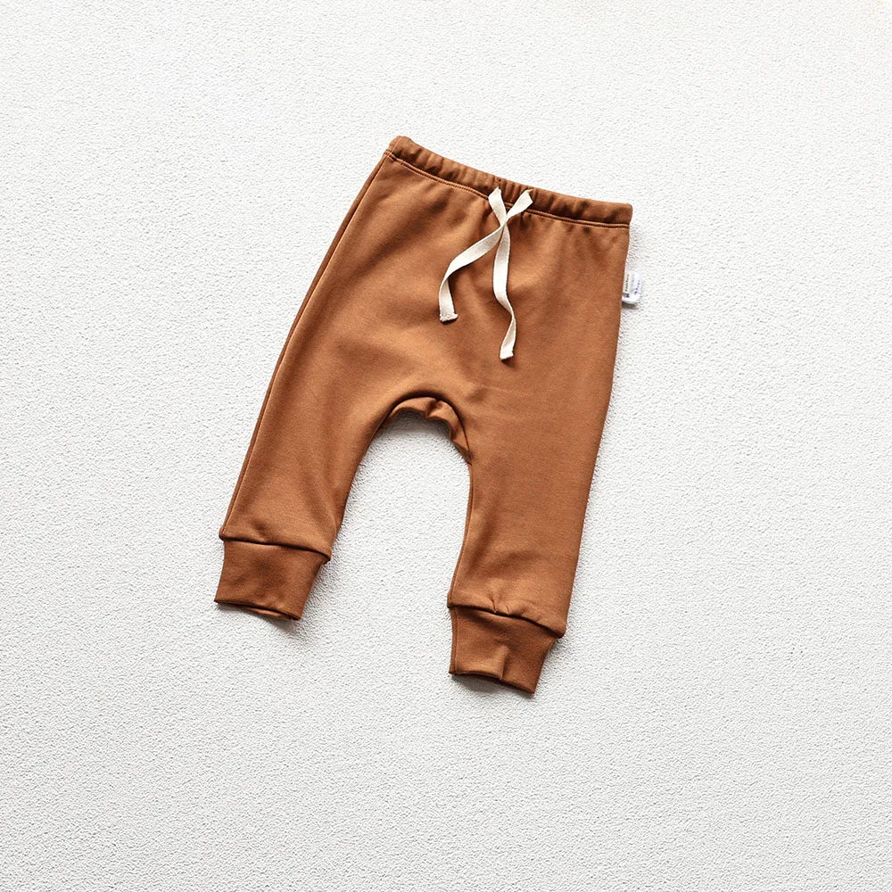 Basic Long Sleeve Onesie & Pants - Camel