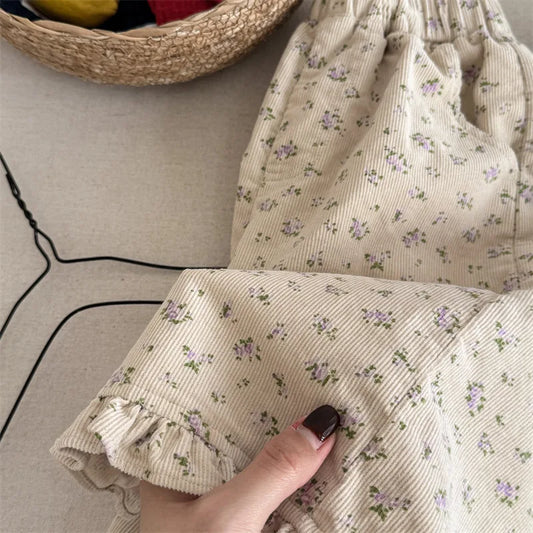 Corduroy Ruffle Cuff Pants