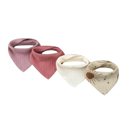 4 Piece Cotton Bib Set - Blushy Sun