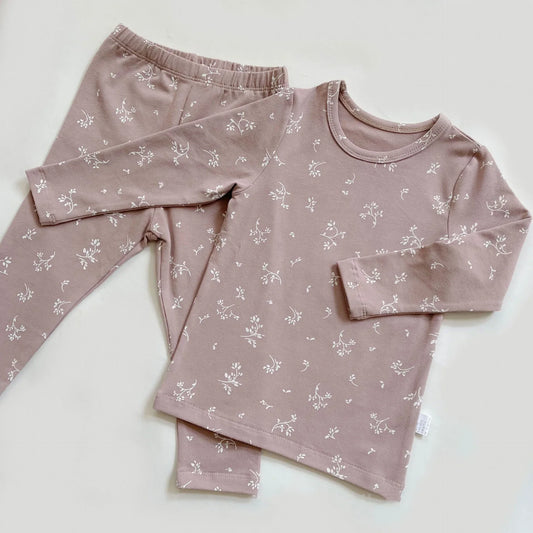 Long Sleeve Pajamas - Blush Floral Print