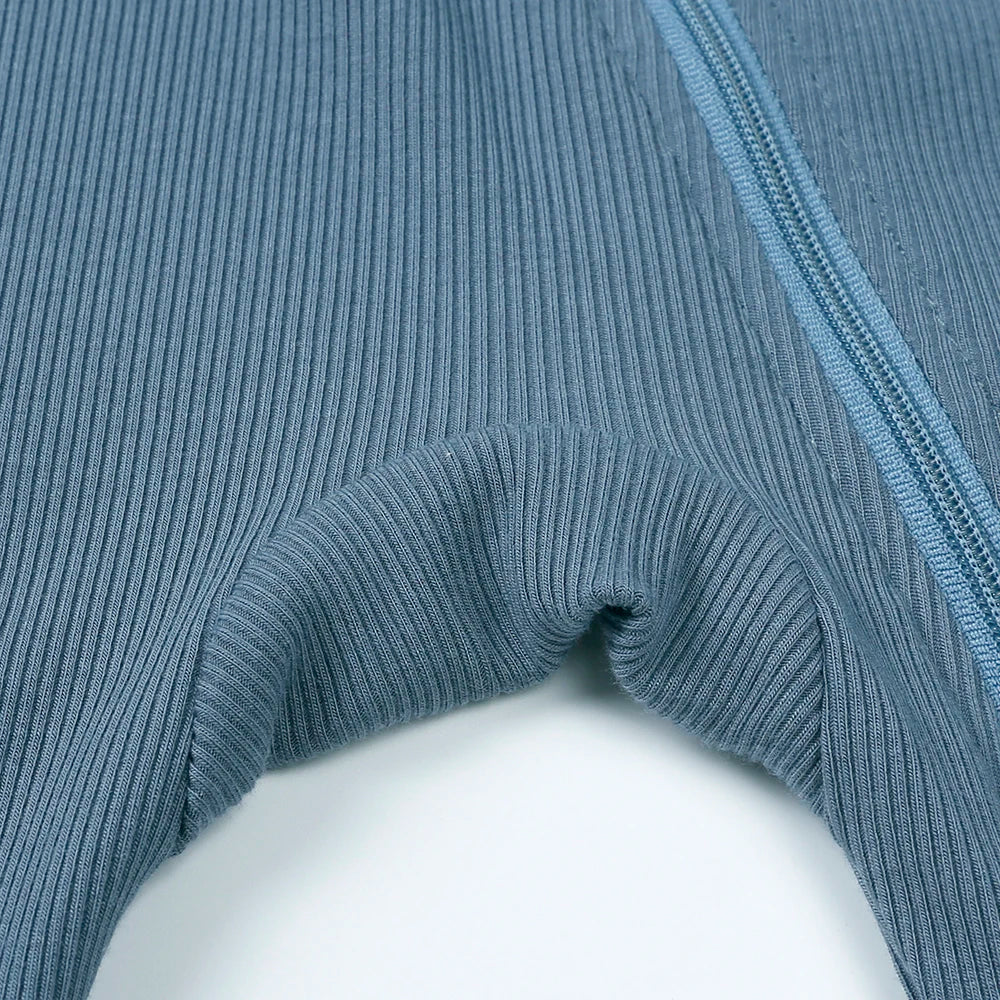 Bamboo Ribbed Onesie - Blue