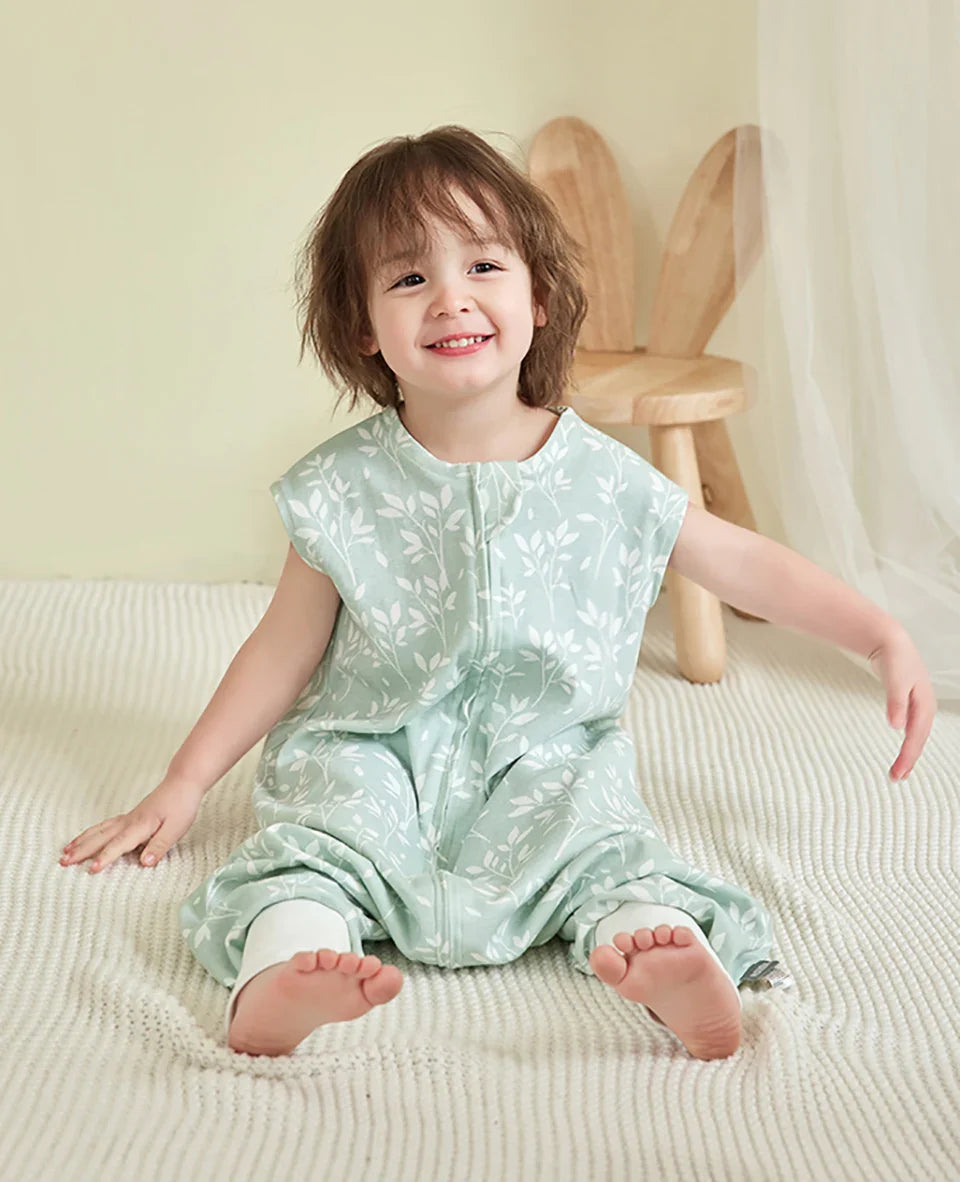 Summer Sleep Sack with Legs - Mint Foliage