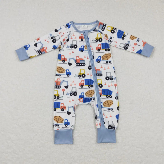 Truck Print Zippered Onesie