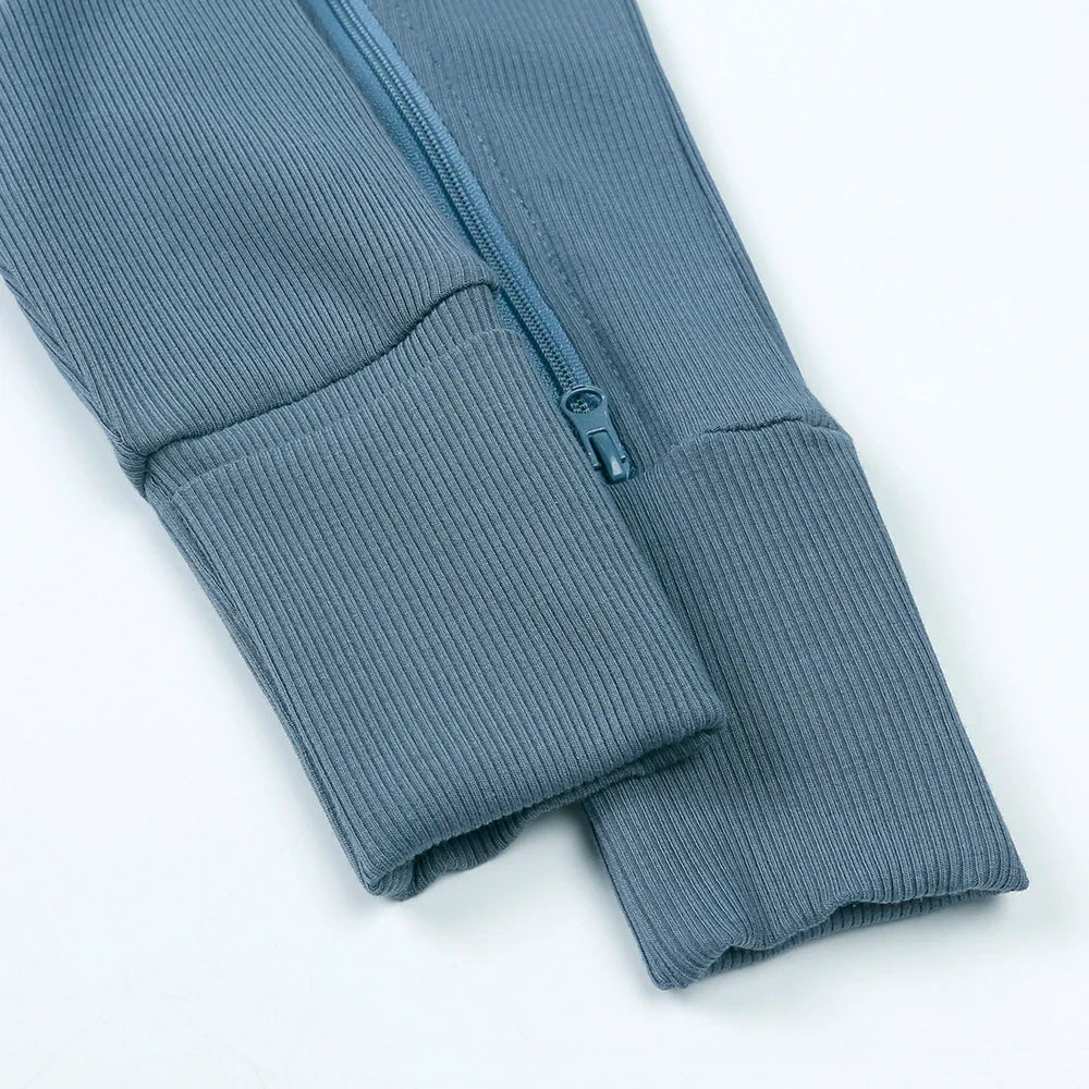 Bamboo Ribbed Onesie - Blue
