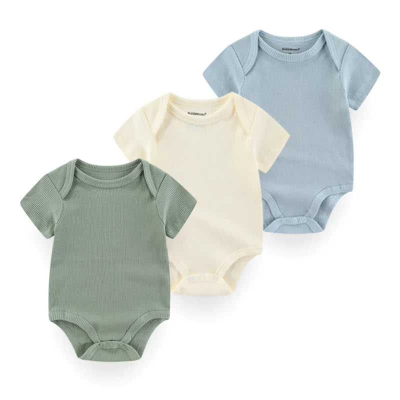 3 Piece Onesie Bundle - Green, Cream & Blue