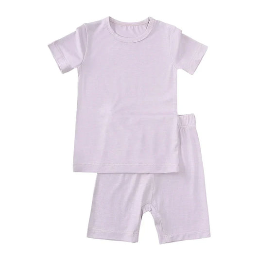 Bamboo Shorts & T-Shirt Lounge Set - Lavender