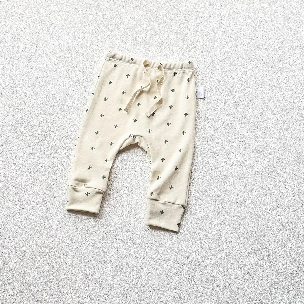 Basic Long Sleeve Onesie & Pants - Cactus