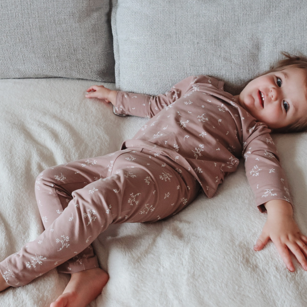 Long Sleeve Pajamas - Blush Floral Print