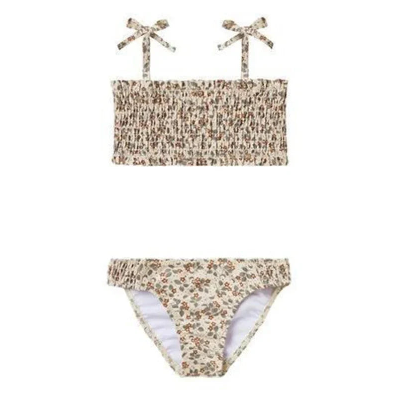 Girls 2 Piece Mini Floral Shirred Swimsuit
