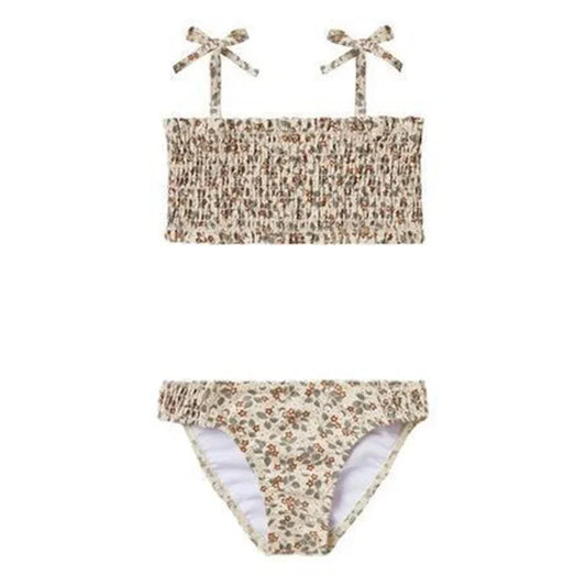 Girls 2 Piece Mini Floral Shirred Swimsuit