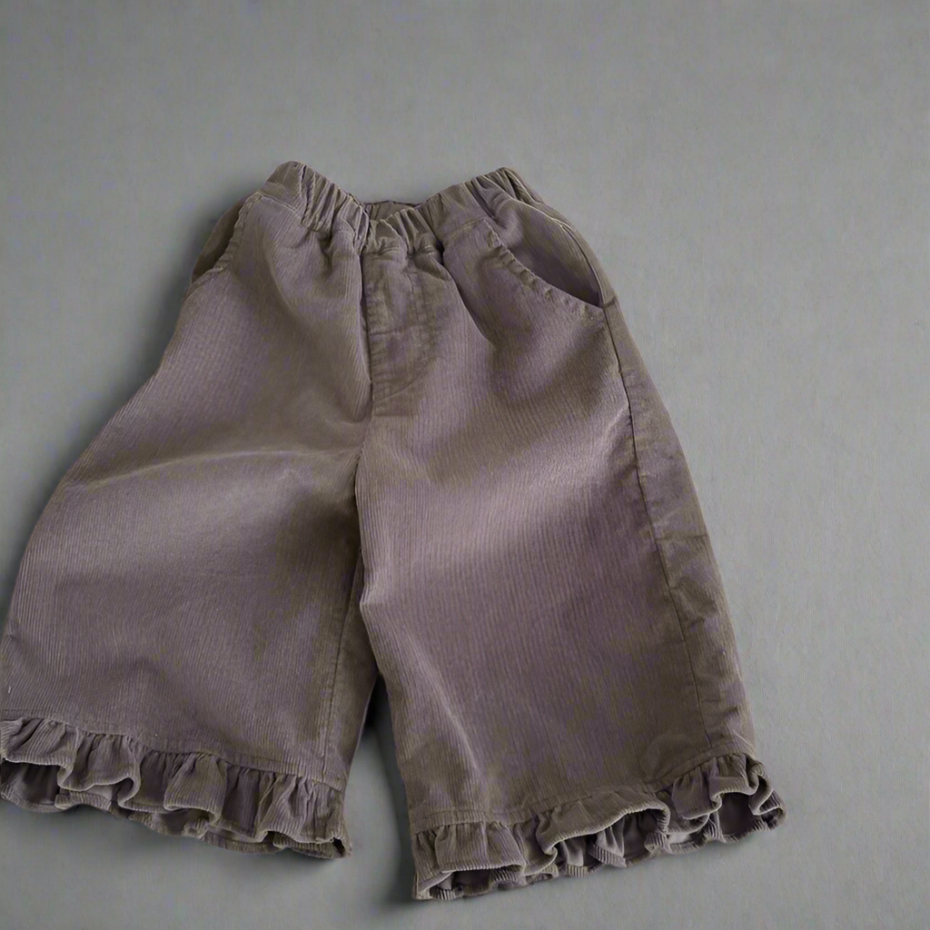 Corduroy Ruffle Cuff Pants