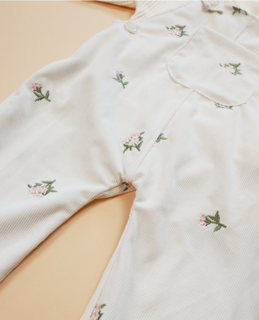 Floral Corduroy Overalls