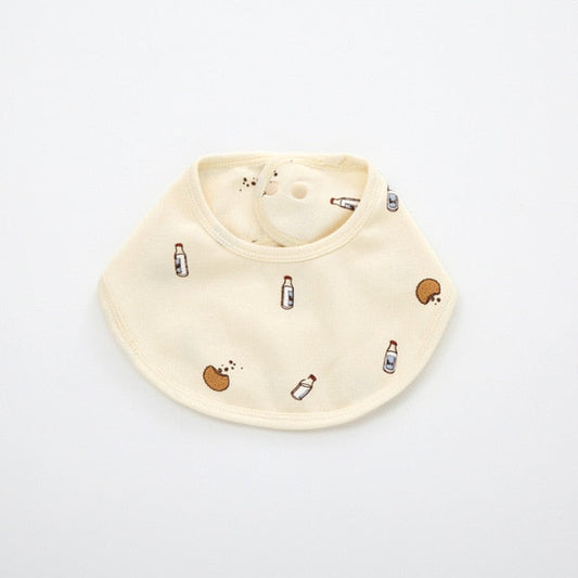 Cloth Baby Bib - Milk & Cookies