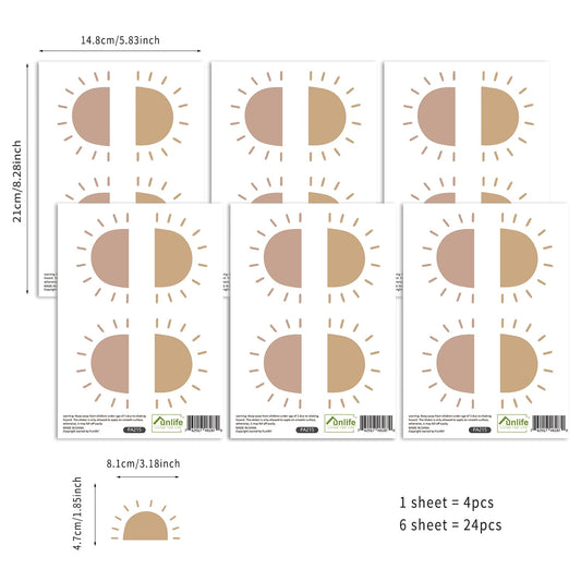 Boho Nursery Wall Decal - Neutral Sun