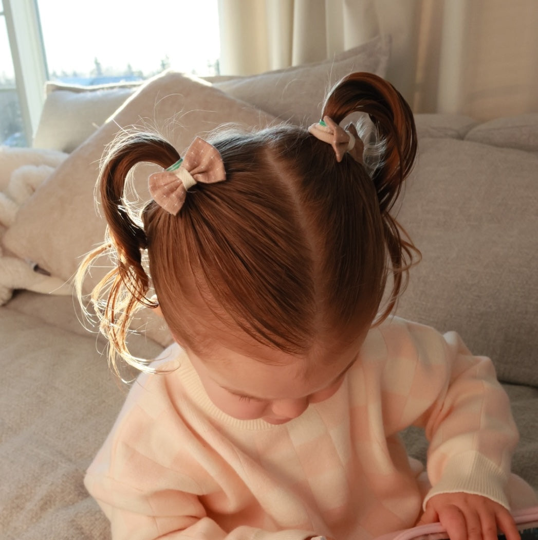 10 Piece Hair Tie Bow Set - Dainty Neutrals
