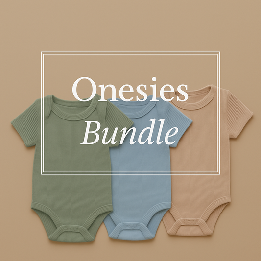 3 Piece Onesie Bundle - Green, Blue & Beige