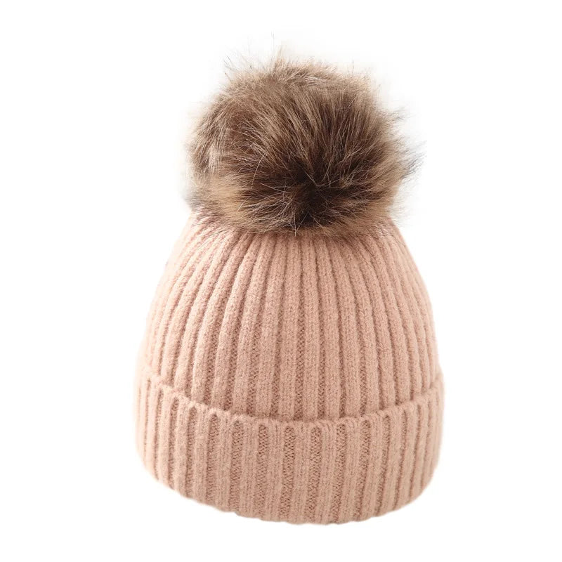 Knitted PomPom Hat