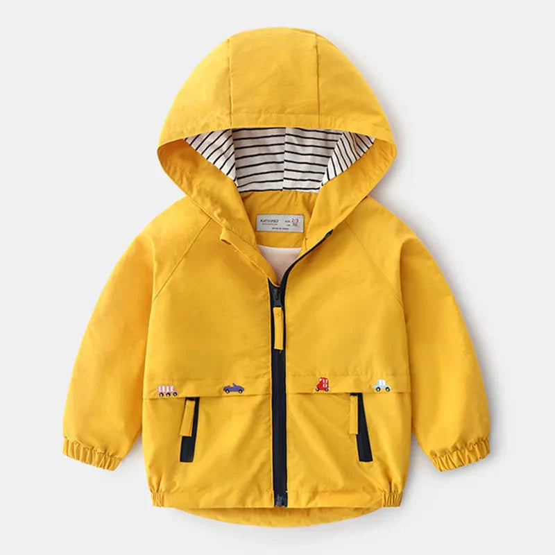 Hooded Windbreaker With Pockets