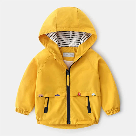 Hooded Windbreaker With Pockets
