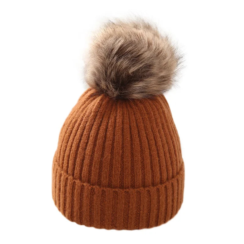 Knitted PomPom Hat
