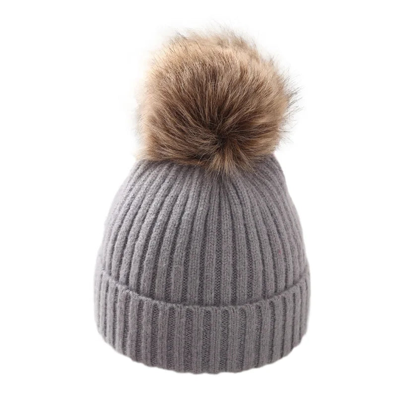 Knitted PomPom Hat