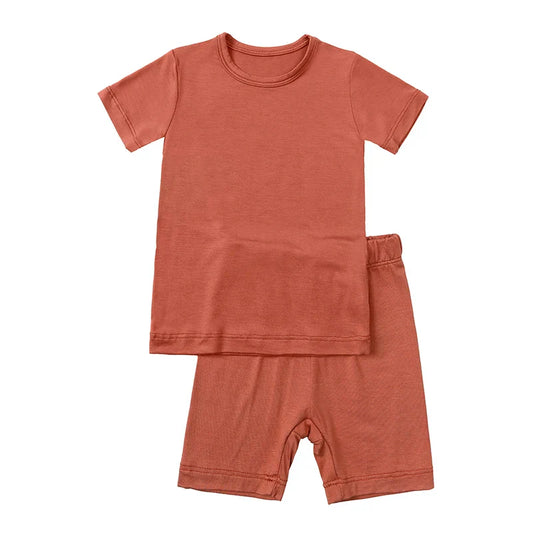 Bamboo Shorts & T-Shirt Lounge Set - Amber