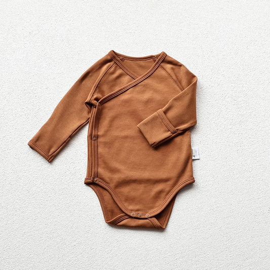 Basic Long Sleeve Onesie & Pants - Camel