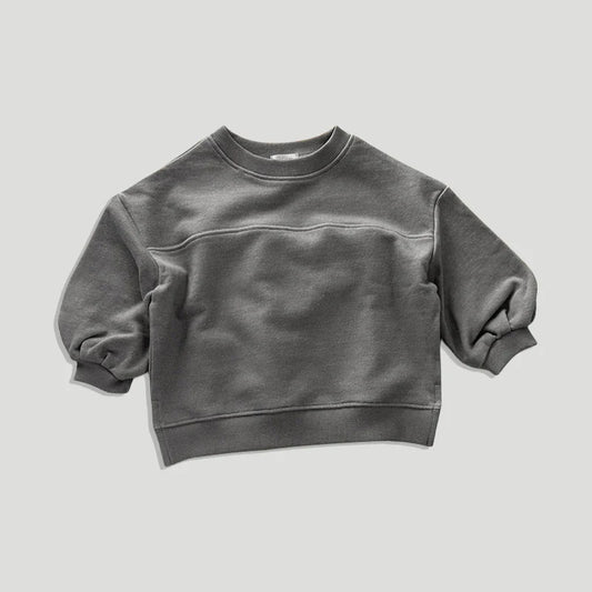 Side Slit Pullover Sweater - Ash